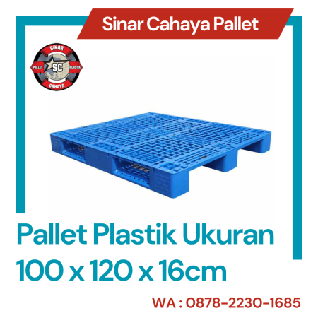 Pallet Plastik Ukuran 100x120x16cm - Biru