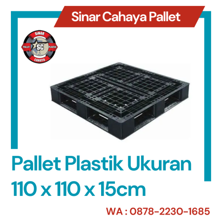 Pallet Plastik Ukuran 110x110x15cm - Hitam