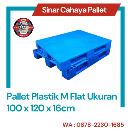 Pallet Plastik M Flat Ukuran 100x120x16cm